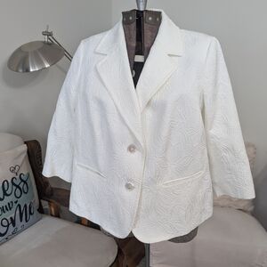 Talbots Ivory Textured Blazer